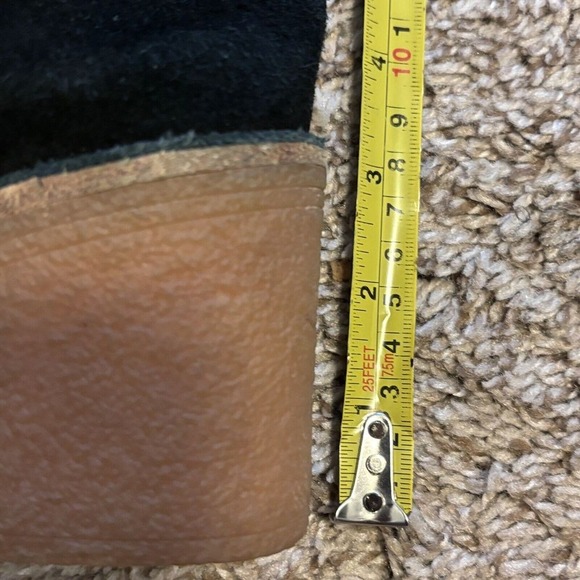 UGG Women Kasen Tall Waterproof Sheepskin Lined Black Suede Heel Boots size 7‎ - Picture 12 of 15